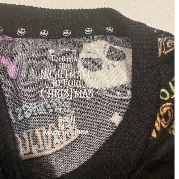 Disney Nightmare Before Christmas Sweater Size Small 4-6 - Jack Skellington Long - Picture 5 of 5